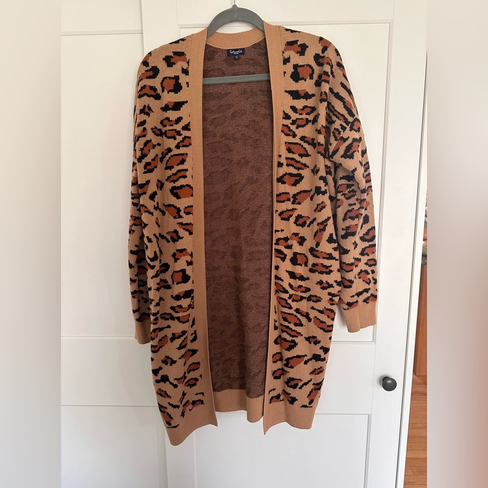 Splendid Leopard Print Open Cardigan - image 2